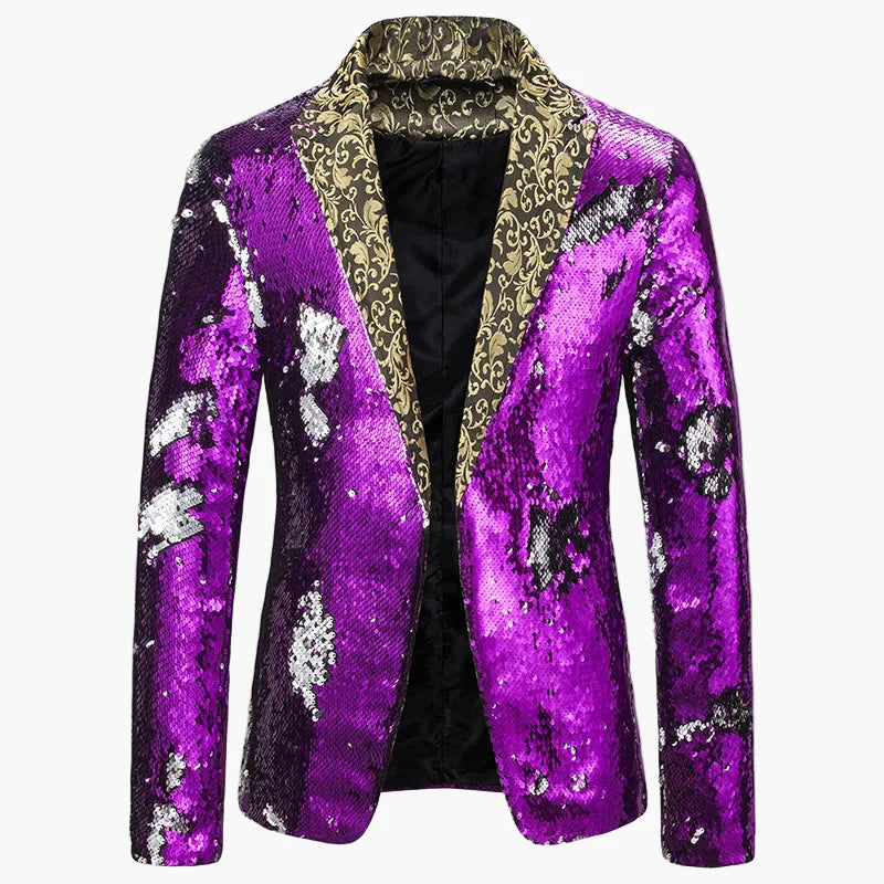 Men's Blazer for Stage and Party – Shiny Sequin Jacket in Extravagant Design