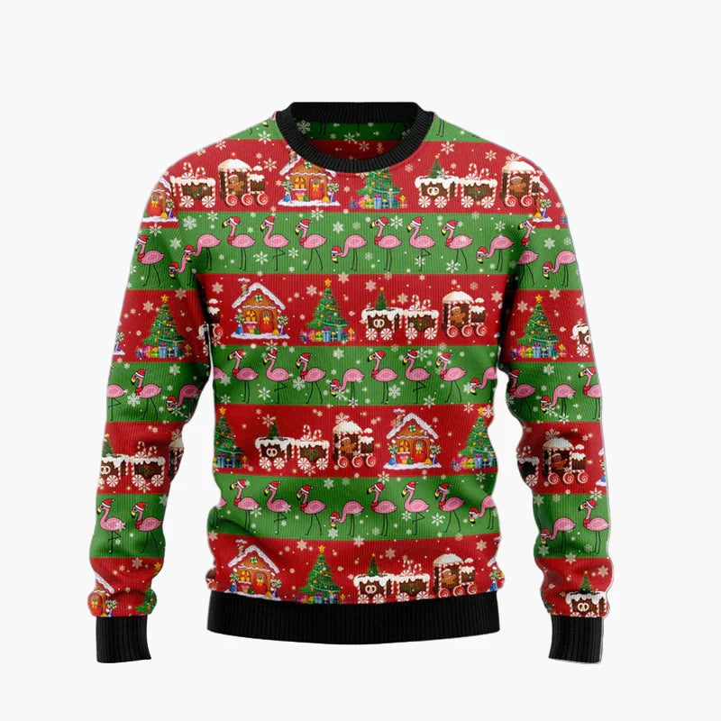 Men's & Women's Christmas Sweater Flamingo Funny – Ugly Christmas Sweater for Groups & Friends