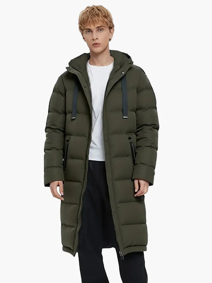 Men's Winter Quilted Coat Long – Casual Parka for Everyday & Outdoor