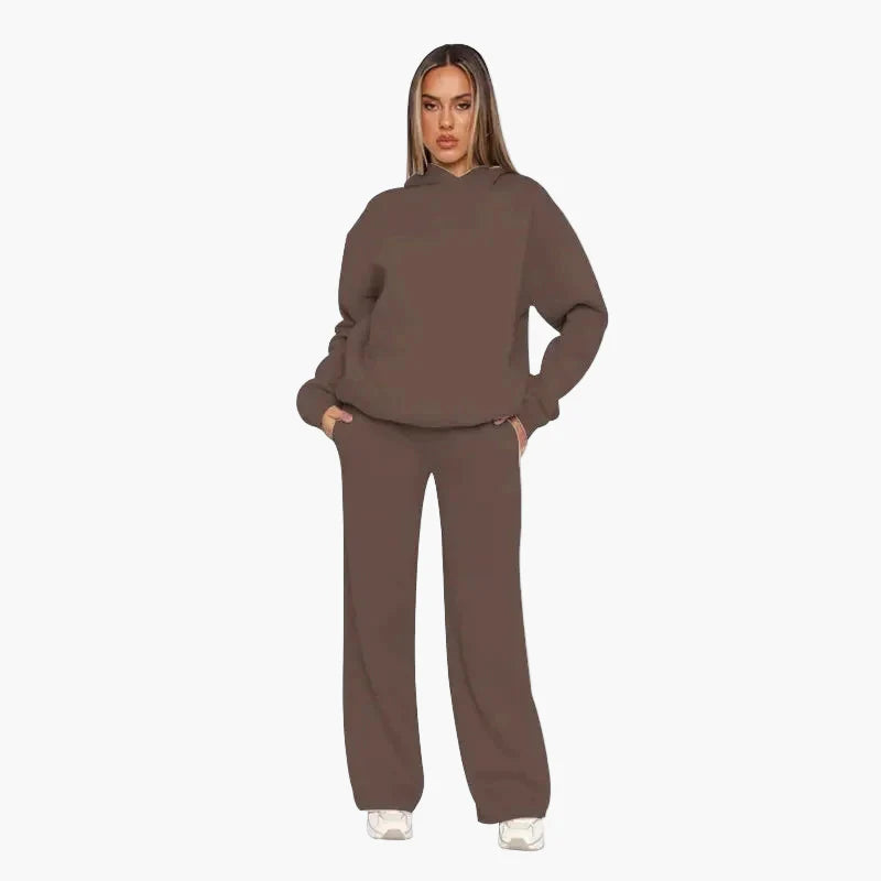 Women's loungewear set hoodie and wide pants – comfortable casual outfit
