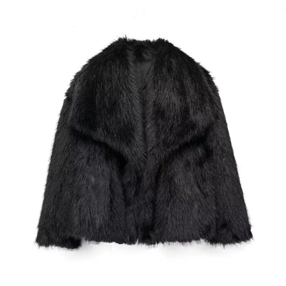 Women's Luxury Short Fur Jacket – Elegant Street Style for Winter