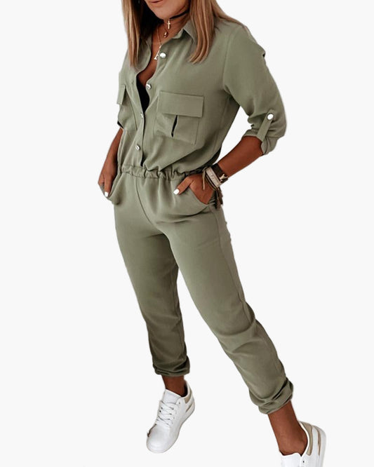 Women's Jumpsuit One-Piece Casual Wear with Pockets – Fashionable Overall for Everyday and Events
