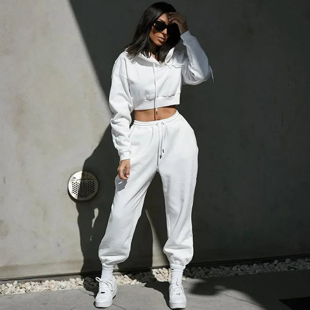 Women's Tracksuit Two-Piece Hoodie & Jogging Pants Leisure Sports Set