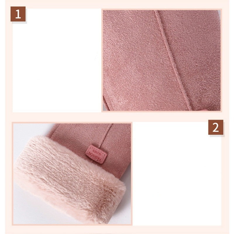 Damen Winterhandschuhe Furry – Stilvolle und warme Alltags-Handschuhe mit Touchscreen-Funktion