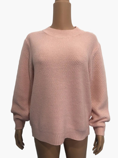 Damen Strickpullover mit Rundhalsausschnitt – Modischer Oversize Sweater für Herbst und Winter