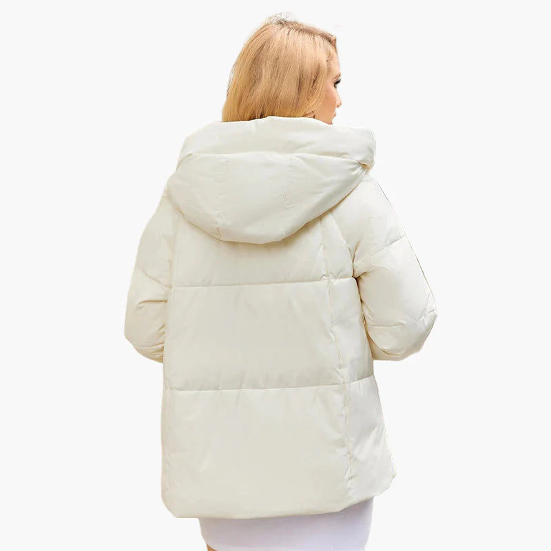 Women's winter quilted jacket with hood – fashionable outdoor jacket for everyday and leisure