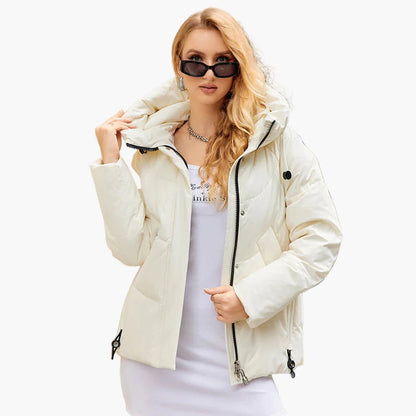 Women's winter quilted jacket with hood – fashionable outdoor jacket for everyday and leisure