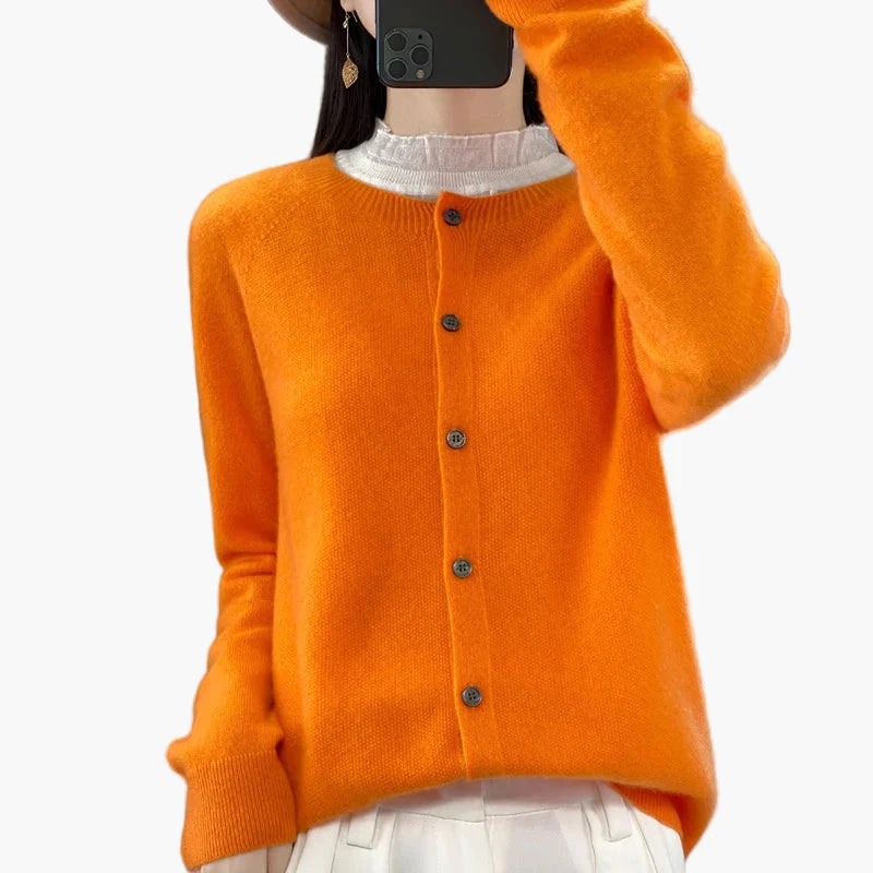 Women's knitted cardigan – Classic cardigan in elegant style for everyday and office use