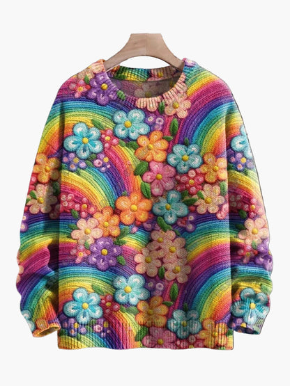 Women's Christmas Sweater with Embroidery – Cute Winter Festive Sweater