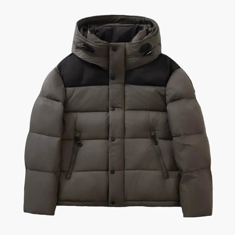Men's winter quilted jacket with hood – casual outdoor puffer jacket for everyday and leisure