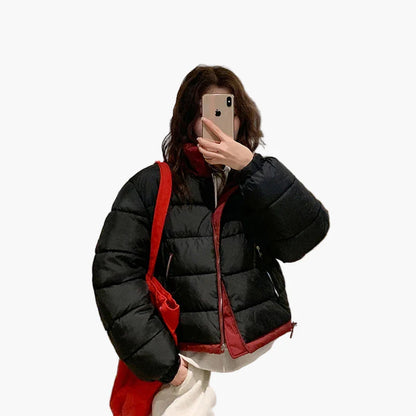 Women's Oversized Quilted Jacket Casual Streetwear Transitional Jacket