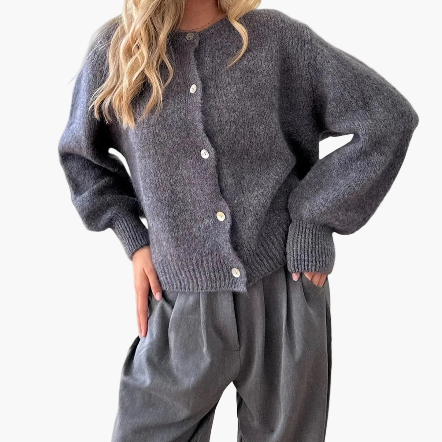 Damen Strickjacke im klassischen Stil – Bequemer Freizeit-Cardigan für den Alltag