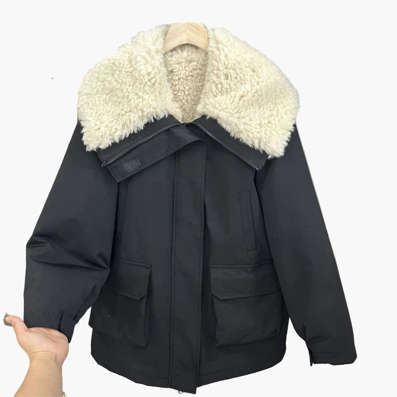 Damen Winter Parka mit Teddykragen – Modischer Oversize Mantel für kalte Tage