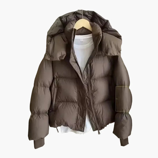 Women's quilted jacket with hood for autumn and winter – warm everyday coat in modern style
