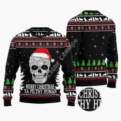 Herren Weihnachts-Pullover mit Katzenmotiv und Spruch – Lustiger Ugly Christmas Sweater für Katzenliebhaber