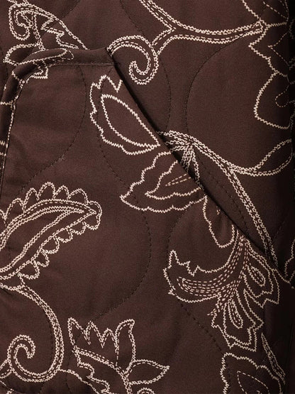 Women's transitional jacket with embroidered floral pattern – Casual city look, ideal for spring and autumn