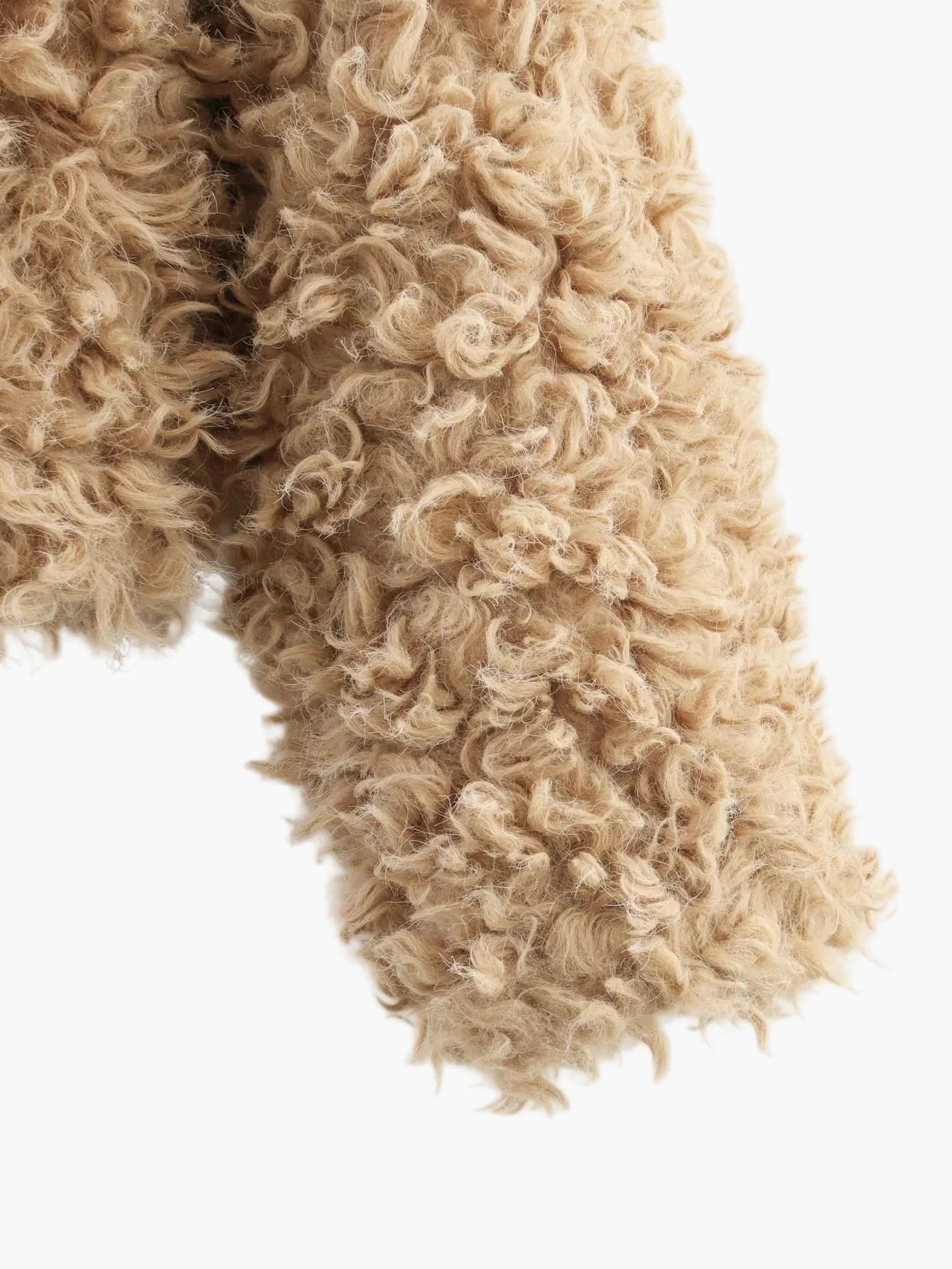 Women's Teddy Fur Short Jacket Vintage Look – Fashionable Transitional Jacket for Everyday & Leisure