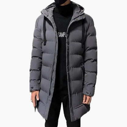 Herren Winter Steppmantel mit Kapuze – Modischer, Halblanger Outdoor Parka für kalte Tage