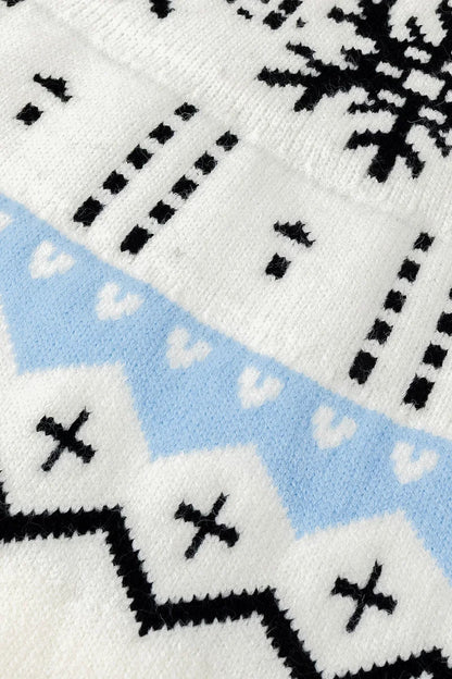 Women's winter sweater with snowflake pattern – Scandinavian knit sweater for cold days