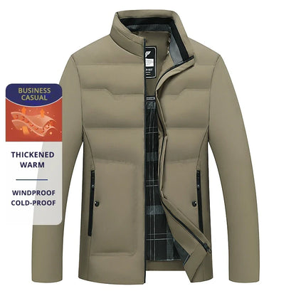 Herren Business Casual Winterjacke – Winddicht, Kältefest, Verdickt, Elegant