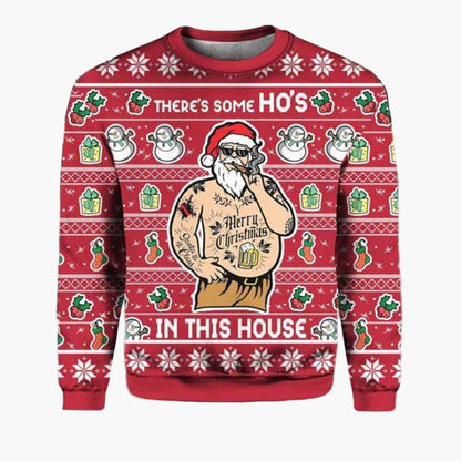 Herren Ugly Christmas Sweater Biker Style – Lustiger Weihnachts-Pullover mit Santa auf Motorrad