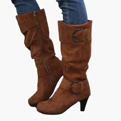 Damen Stiefeletten mit Absatz und Schnalle – Modische Herbst-Winter Boots für Alltag & Ausgehen