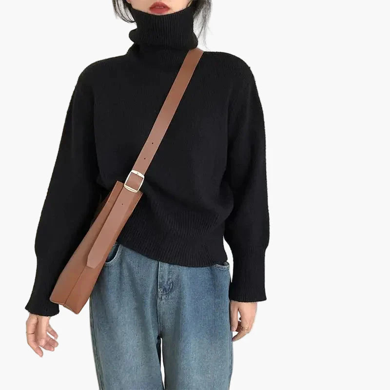 Women's knitted sweater with turtleneck – fashionable autumn & winter style for everyday and office
