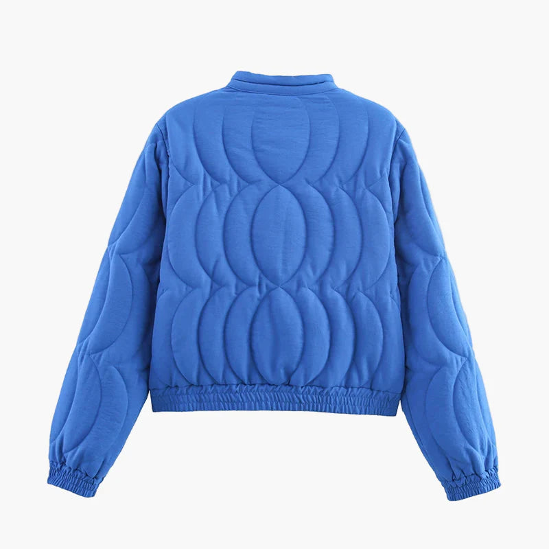 Women's quilted jacket with floral pattern – fashionable casual look, transitional jacket