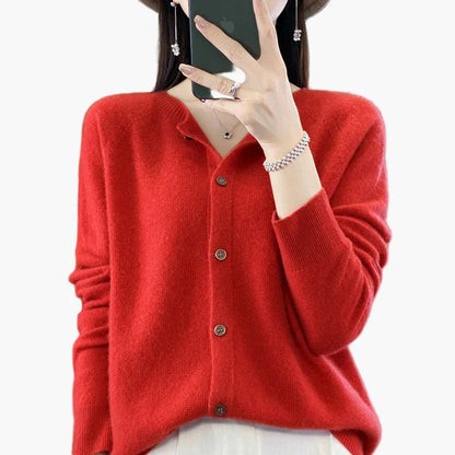 Women's knitted cardigan – Classic cardigan in elegant style for everyday and office use