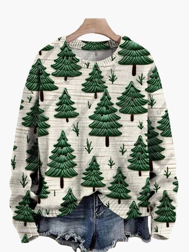 Women's Christmas Sweater with Embroidery – Cute Winter Festive Sweater