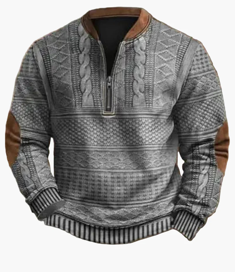 Herren Pullover mit halbem Reißverschluss – Stilvoller Strick-Look für Herbst und Winter