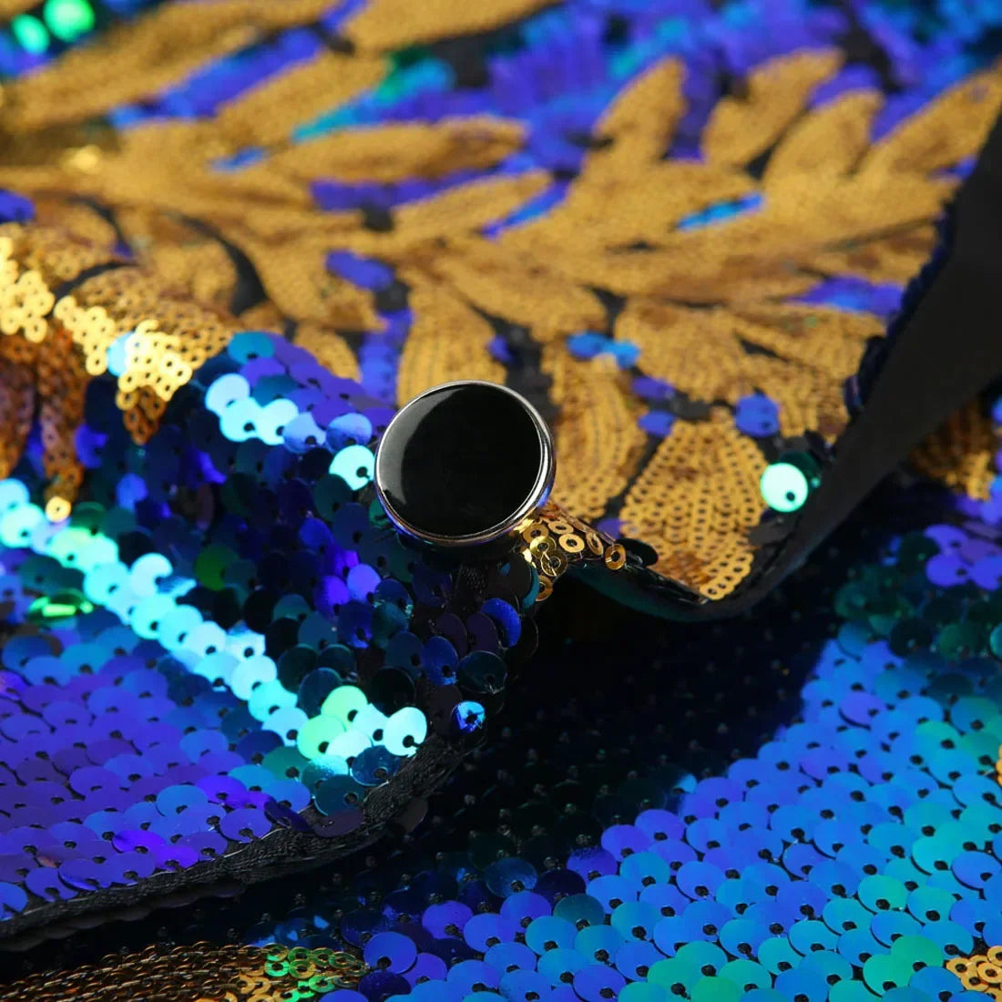 Herren Sakko mit Pailletten und Blumenmuster – Elegantes Party & Event-Jackett im extravaganten Design