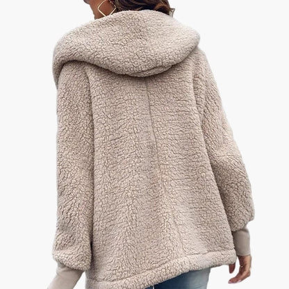 Women's Oversize Fleece Coat with Hood – Cozy Winter Street Style