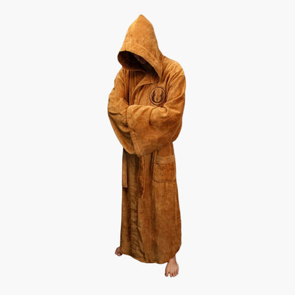 Men's Bathrobe in Jedi & Sith Style – Hooded Morning Gown for Star Wars Fans