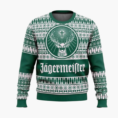 Herren Jägermeister Ugly Christmas Sweater – Party Pullover für Weihnachten und Winter