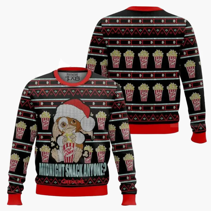 Herren Gremlins Weihnachtspullover – Lustiger Ugly Christmas Sweater mit Gizmo-Motiv