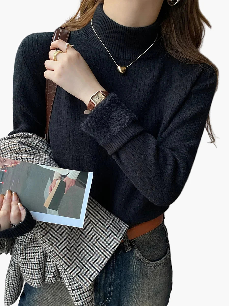 Women's Turtleneck Sweater Slim Fit – Fashionable Casual Look