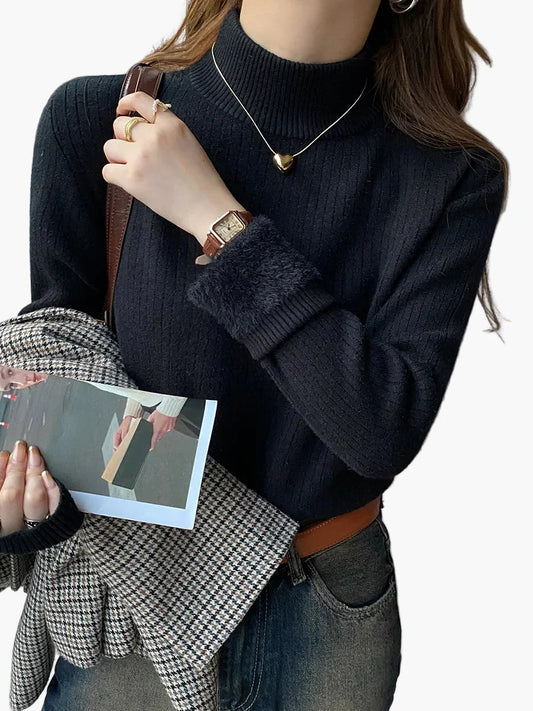 Women's Turtleneck Sweater Slim Fit – Fashionable Casual Look