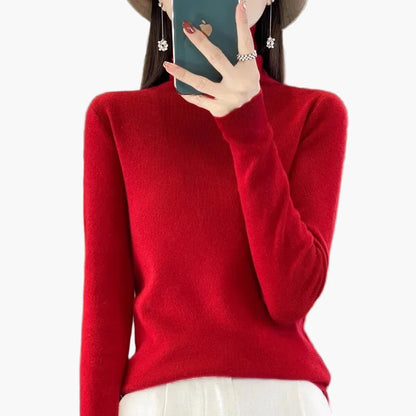 Women's Turtleneck Sweater Elegant, Fashionable Fine Knit Sweater for Office & Everyday Use