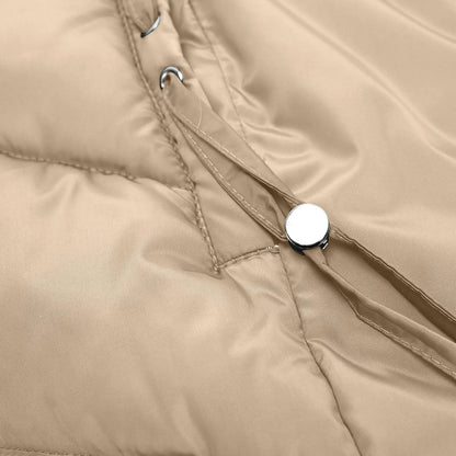 Women's Winter Quilted Coat Long with Hood – Fashionable Windproof Parka for Everyday & Outdoor