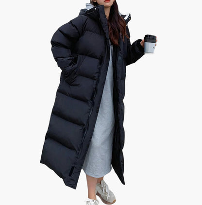 Damen Winter Steppmantel Lang Parka Wasserdicht mit Kapuze – Eleganter Outdoor Begleiter