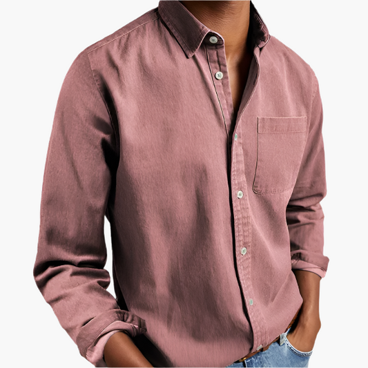 Herren Freizeit Jeanshemd – Klassischer Button-Down Stil für Alltag und Büro