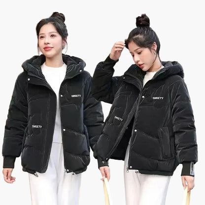 Damen Winter Steppjacke mit Kapuze – Bequemer Alltagspuffer, modischer Freizeitstil