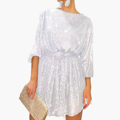 Ladies Elegant Sequin Mini Dress – Party, Evening, Festive, Glitter, Fashionable