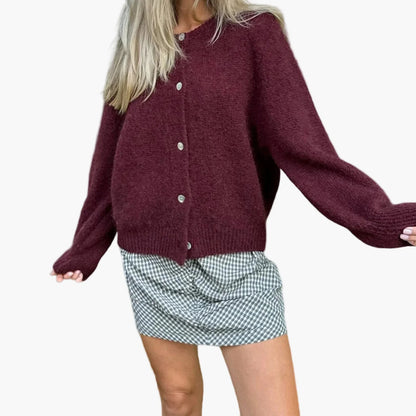 Damen Strickjacke im klassischen Stil – Bequemer Freizeit-Cardigan für den Alltag