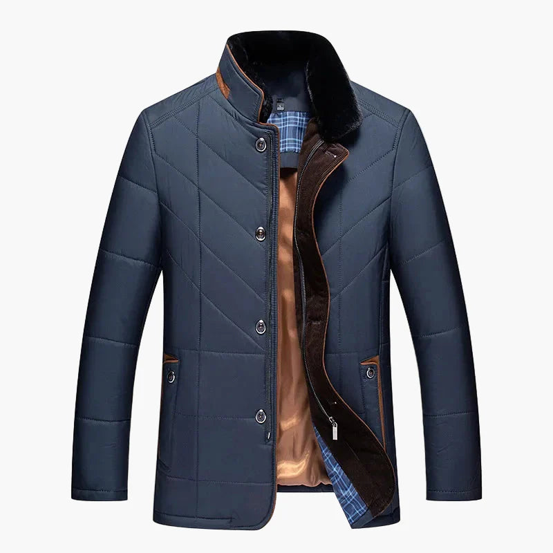 Herren Stehkragen Businessjacke – Eleganter Winter-Kurzparka für Alltag & Büro