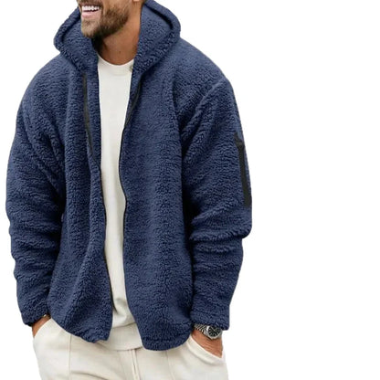 Herren Teddy Fleece Kapuzenjacke – Sportlicher Casual Look, Ideal für Herbst und Winter