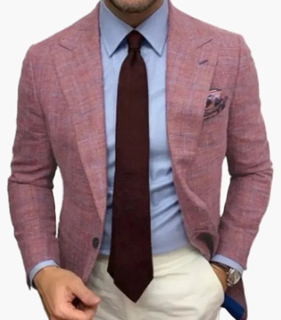 Men's Blazer Modern Checked Business-Casual Style