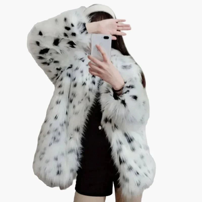 Women's Luxury Winter Jacket Vintage Style – Elegant Fur Look for Special Occasions