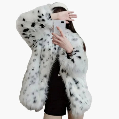 Women's Luxury Winter Jacket Vintage Style – Elegant Fur Look for Special Occasions